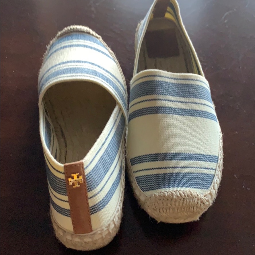 Tory Burch Jute Footbed Striped Espadrilles